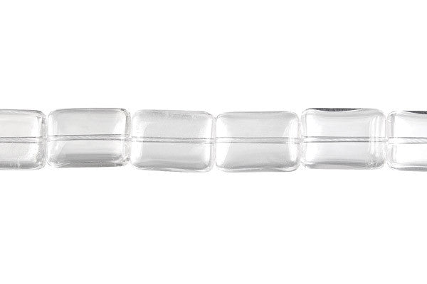 Clear Quartz Beads - Flat Rectangle (B) - 10x14mm - 16-inch - unbranded beads for jewelry making
