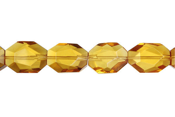 Champagne Quartz Glass Beads - Super Faceted Nugget - 14x19mm - 16-inch - unbranded beads for jewelry making