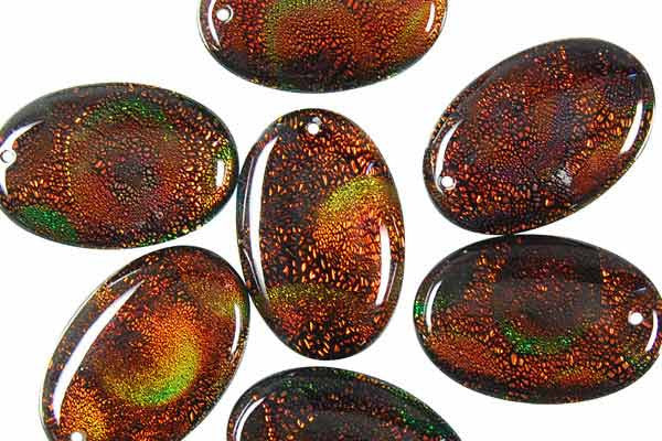 Dichroic Lampwork Glass Pendants: Oval & Coin & More - 120 Styles
