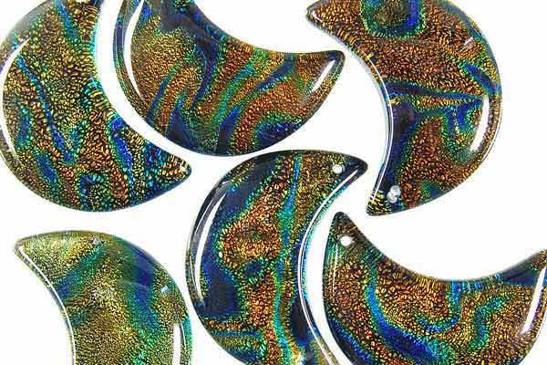 Dichroic Lampwork Glass Pendants: Oval & Coin & More - 120 Styles