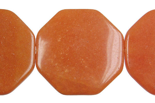 Carnelian Octagon - 40mm - Piece - unbranded Carnelian pendant for jewelry making