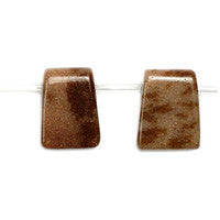 Chocolate Aventurine Rectangle Pendant - 13x18mm - Pack of 2 - unbranded Chocolate Aventurine pendant for jewelry making