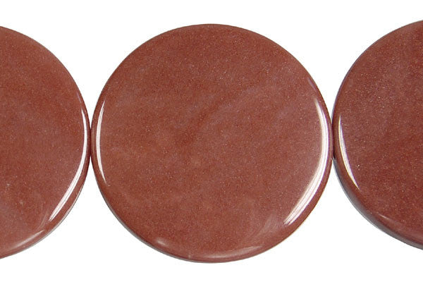Chocolate Aventurine(Light) Coin - 35x35mm - Piece - unbranded Chocolate Aventurine pendant for jewelry making