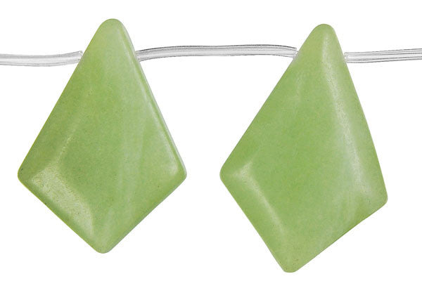 New Jade Diamond Briolette - 25x35mm - Piece - unbranded New Jade pendant for jewelry making