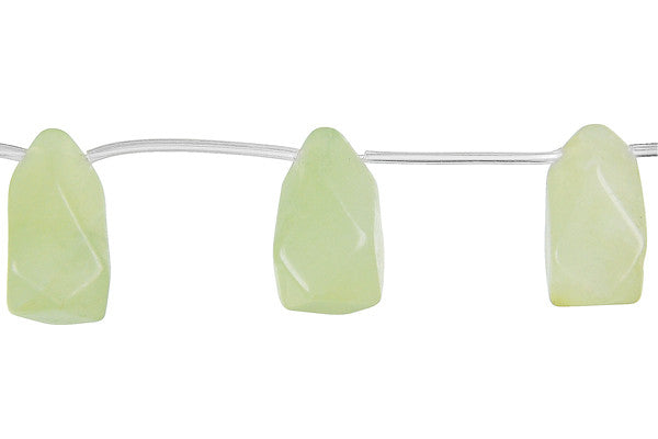New Jade Faceted Briolette - 12x22mm - Pack of 2 - unbranded New Jade pendant for jewelry making