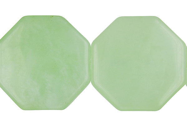 New Jade Octagon - 30mm - Piece - unbranded New Jade pendant for jewelry making