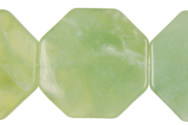 New Jade Octagon - 35mm - Piece - unbranded New Jade pendant for jewelry making