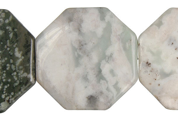 Peace Stone Octagon - 35x35mm - Piece - unbranded Peace Stone pendant for jewelry making