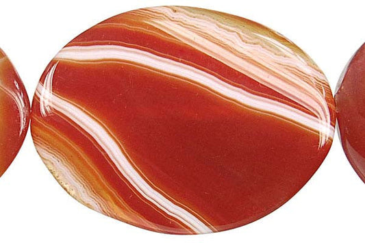 Sardonyx (Red) Twisted Flat Oval - 30x40mm - Piece - unbranded Sardonyx (Red) pendant for jewelry making