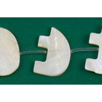 Shell (White MOP) Flat Bear - 18x25mm - Pack of 2 - unbranded Shell Shell pendant for jewelry making