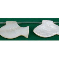 Shell (White MOP) Flat Fish - 16x30mm - Pack of 2 - unbranded Shell Shell pendant for jewelry making