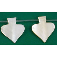 Shell (White MOP) Flat Heart - 20x25mm - Pack of 2 - unbranded Shell Shell pendant for jewelry making
