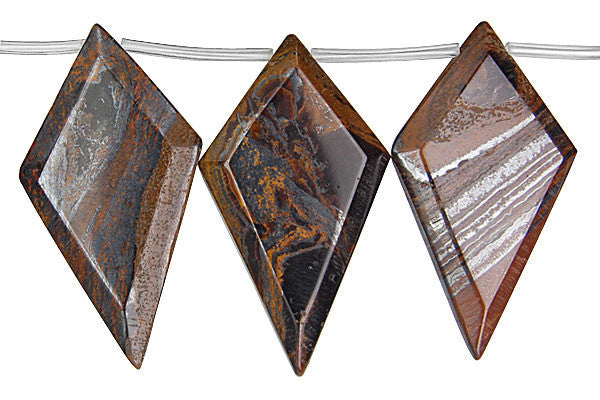Tiger Iron (AAA) Diamond Briolette - 26x46mm - Piece - unbranded Tiger Iron (AAA) pendant for jewelry making