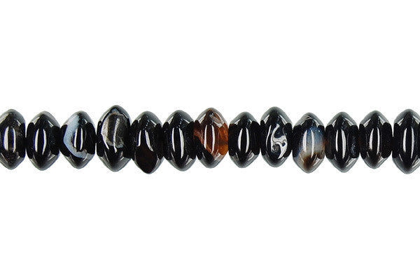 Black Sardonyx Beads - Black - Rondelle - 4x6mm - 16-inch - unbranded beads for jewelry making