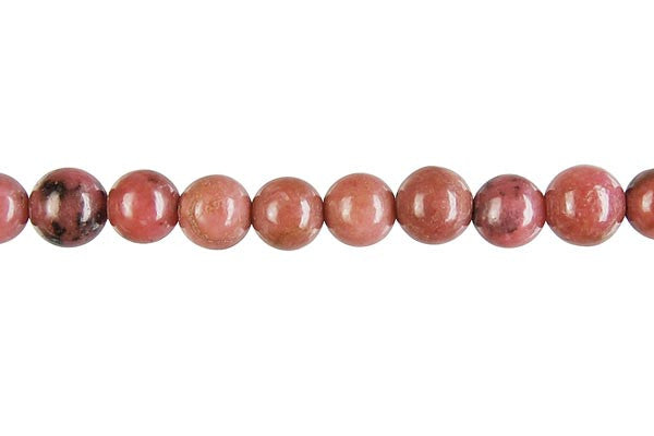 Rhodonite Beads - Round (B) - 6mm - 16-inch - unbranded beads for jewelry making