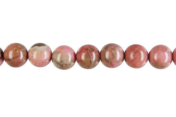 Rhodonite Beads - Round (B) - 8mm - 16-inch - unbranded beads for jewelry making