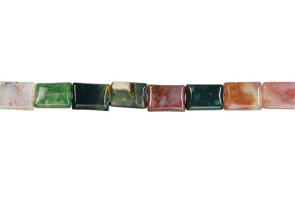 Fancy Jasper Beads - Flat Rectangle - 7x10mm - 16-inch - unbranded beads for jewelry making