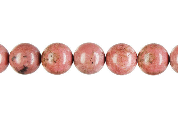 Rhodonite Beads - Round (B) - 12mm - 16-inch - unbranded beads for jewelry making