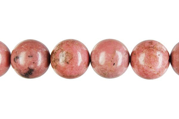 Rhodonite Beads - Round (B) - 14mm - 16-inch - unbranded beads for jewelry making
