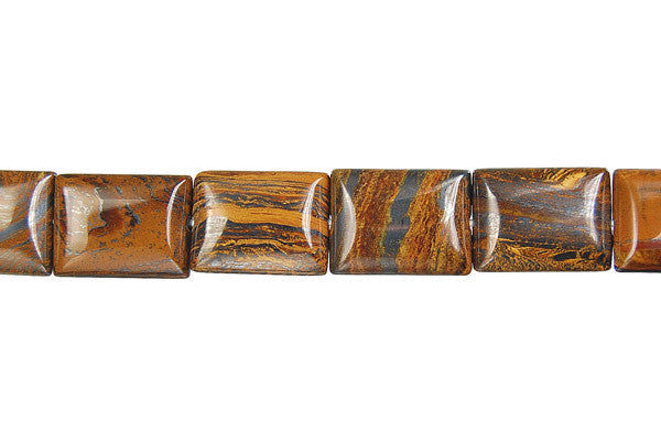 Tiger Iron Jasper Beads - Tiger Iron (AAA) Flat Rectangle - 10x14mm - 16-inch - unbranded beads for jewelry making