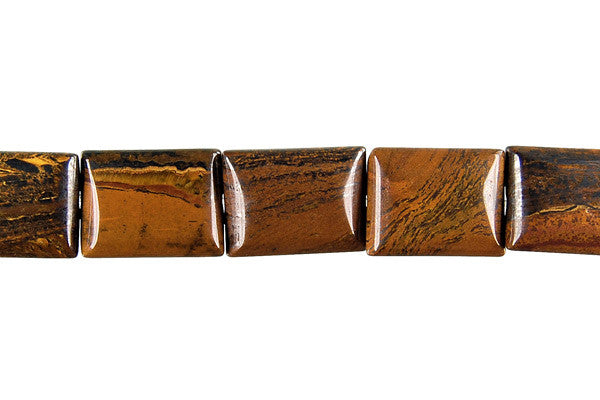 Tiger Iron Jasper Beads - Tiger Iron (AAA) Flat Rectangle - 12x16mm - 16-inch - unbranded beads for jewelry making