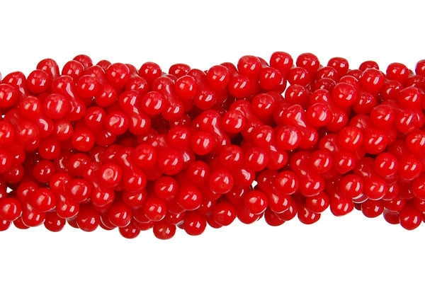 Coral Beads - Red) Peanut - 3x6mm - 16-inch - unbranded beads for jewelry making