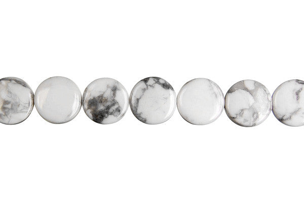 Howlite Beads - Coin - 14x14mm - 16-inch - unbranded beads for jewelry making
