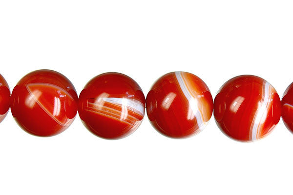 Sardonyx Beads - Red - Round - 18mm - 15-16-inch - unbranded beads for jewelry making