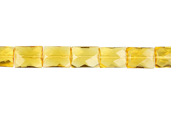 Champagne Quartz Glass Beads - Faceted Rectangle - 7x10mm - 16-inch - unbranded beads for jewelry making