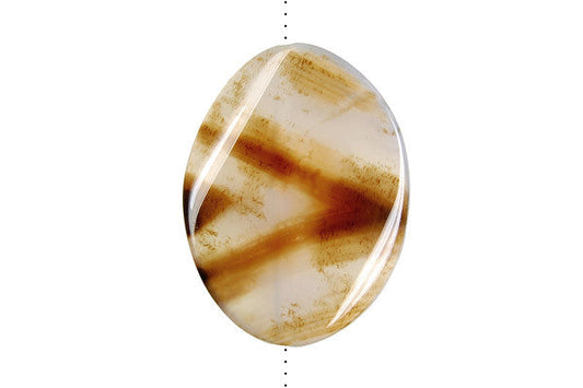 Opalite Onyx Twisted Flat Oval (Vertical Drilled) - 30x40mm - Piece - unbranded Opalite Onyx pendant for jewelry making