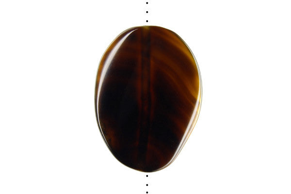 Sardonyx (Coffee) Twisted Flat Oval (Vertical Drilled) - 30x40mm - Piece - unbranded Sardonyx (Coffee) pendant for jewelry making