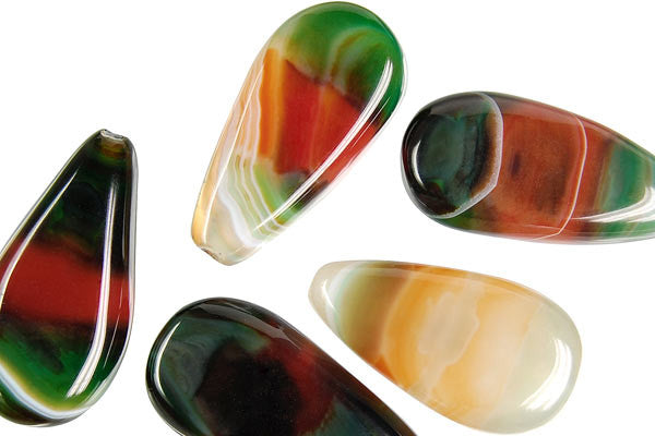 Agate (Rainbow) Briolette - 20x40mm - Piece - unbranded Agate pendant for jewelry making