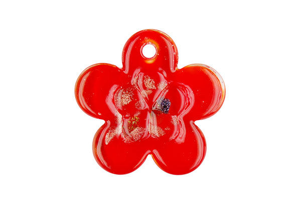 Lampwork Art Glass Flower Pendants - 6 Styles