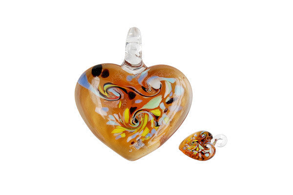 Lampwork Art Glass Heart Pendants - 46 Styles