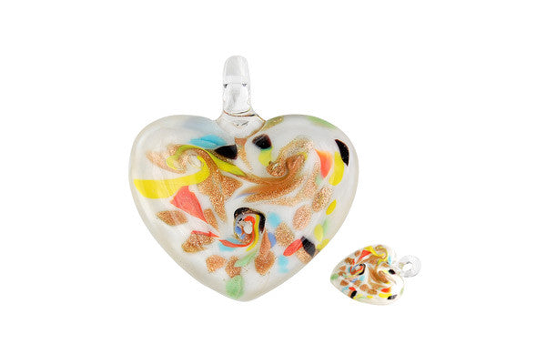 Lampwork Art Glass Heart Pendants - 46 Styles
