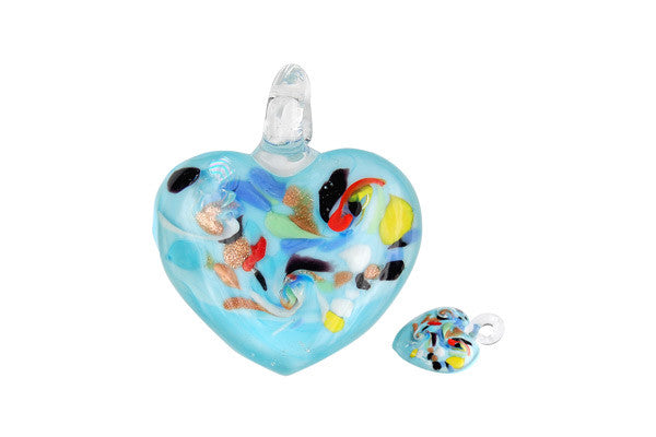 Lampwork Art Glass Heart Pendants - 46 Styles