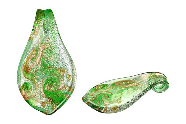 Lampwork Art Glass Smooth Leaf Pendants - 52 Styles