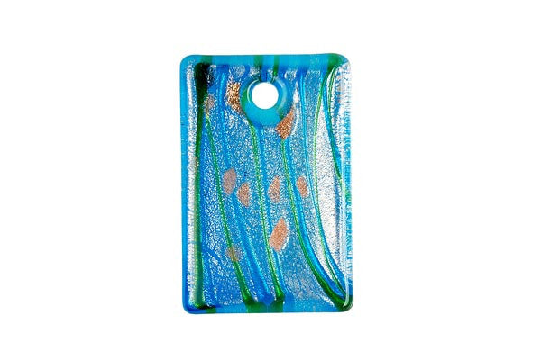 Lampwork Art Glass Flat Rectangle Pendants - 6 Styles