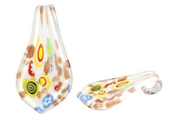 Lampwork Art Glass Smooth Leaf Pendants - 52 Styles