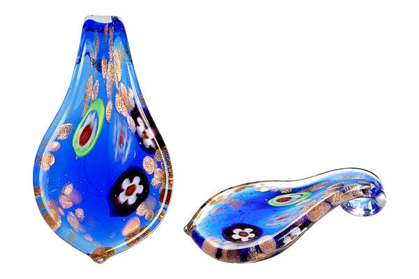 Lampwork Art Glass Smooth Leaf Pendants - 52 Styles