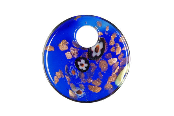 Lampwork Art Glass Coin Pendants - 14 Styles