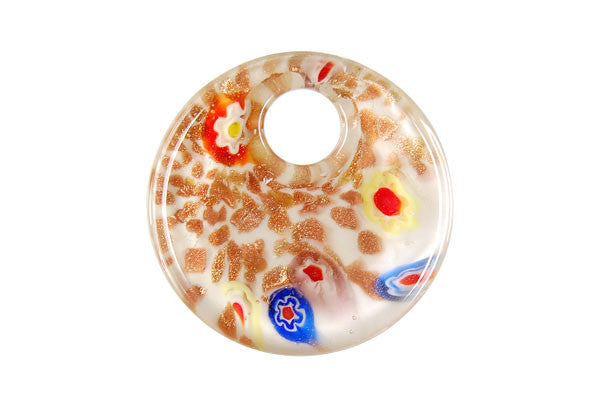 Lampwork Art Glass Coin Pendants - 14 Styles