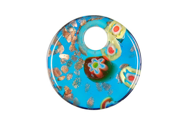 Lampwork Art Glass Coin Pendants - 14 Styles