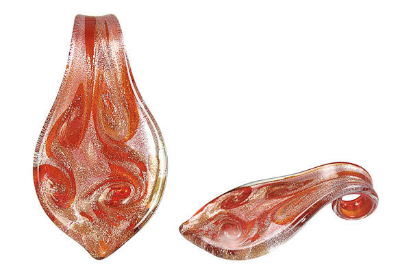 Lampwork Art Glass Smooth Leaf Pendants - 52 Styles