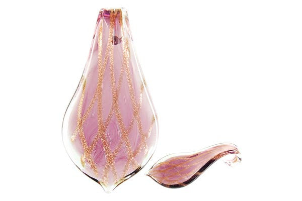 Lampwork Art Glass Smooth Leaf Pendants - 52 Styles