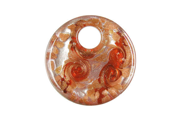 Lampwork Art Glass Coin Pendants - 14 Styles