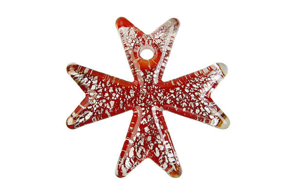 Lampwork Art Glass Snowflake Pendants - 4 Styles