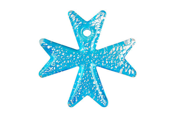 Lampwork Art Glass Snowflake Pendants - 4 Styles