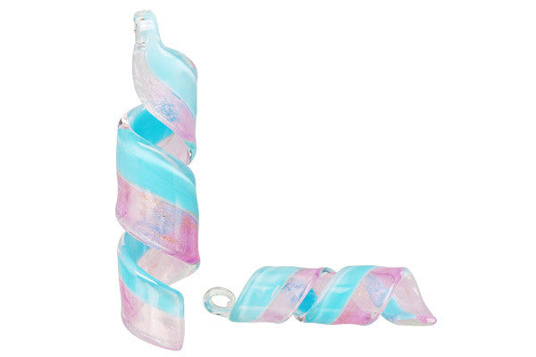Lampwork Art Glass Twist Pendants - 4 Styles