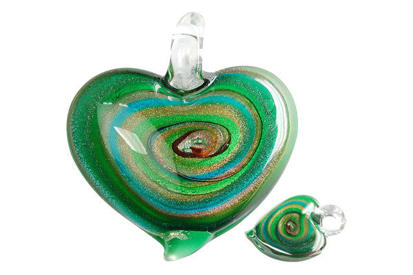 Lampwork Art Glass Heart Pendants - 46 Styles